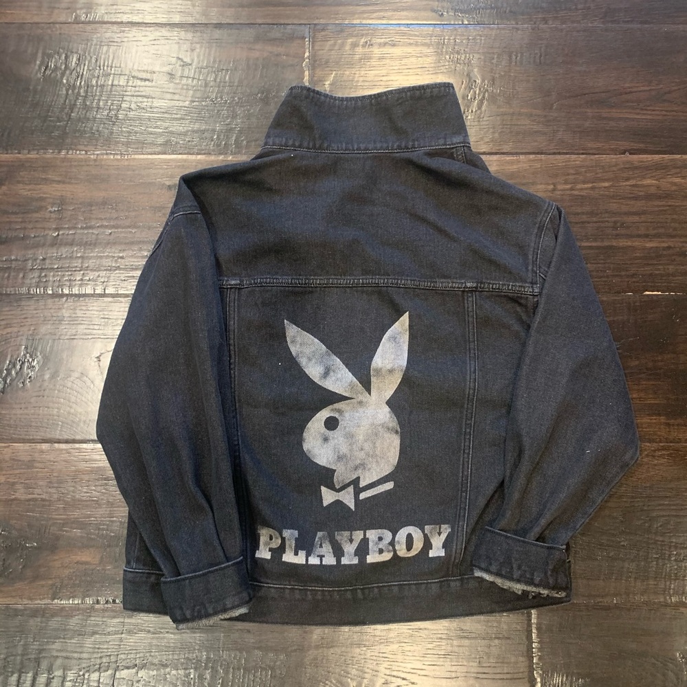 NWT PLAYBOY BY PACSUN BLACK DENIM VINTAGE JACKET